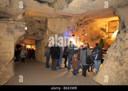 Weihnachtsmarkt in Stadt Höhle, Valkenburg, Niederlande, Europa Stockfoto