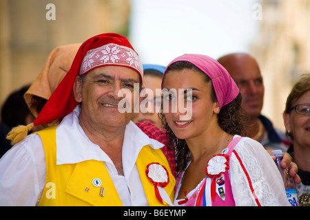 Mitglieder des Astra-Folk-Gruppe, Grupp Folkloristiku Astra, Valletta, Malta Stockfoto