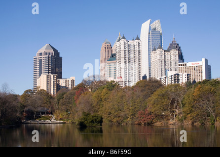 Atlanta Georgia Midtown Skyline von Piedmont Park Stockfoto