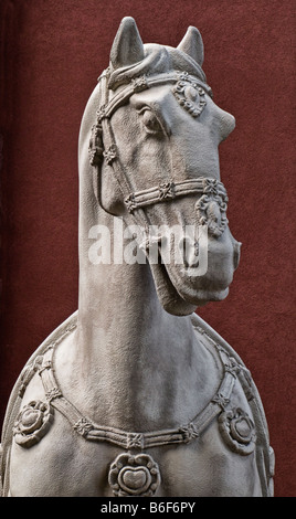Handgefertigte Skulptur des chinesischen Krieg Pferd, Seattle Washington USA Stockfoto