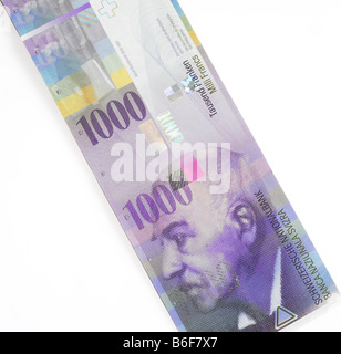 1000 oder tausend Schweizer Franken Banknote, Schweiz Stockfoto