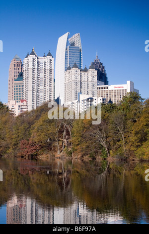 Atlanta Georgia Midtown Skyline Piedmont Park Stockfoto
