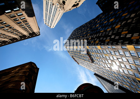 Wolkenkratzer in der Innenstadt, New York City, USA Stockfoto