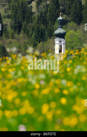 Kirchturm Kössen, Tirol, Österreich, Europa Stockfoto