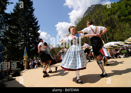 Bayerische Folklore, Volkstanz, Ruhpolding, Chiemgau, Bayern, Deutschland, Europa Stockfoto