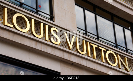 Schriftzug, Louis Vuitton Hauptquartier, Paris, Frankreich, Europa Stockfoto