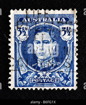 König George VI des Vereinigten Königreichs (1936 – 1952), Briefmarke, Australien Stockfoto