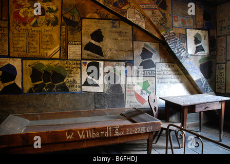 Graffiti, historische Student Haftanstalt oder Studentenkarzer in Heidelberg, Baden-Württemberg, Deutschland, Europa Stockfoto