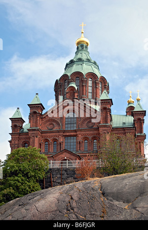 Uspenski-Kathedrale im Zentrum von Helsinki, Finnland, Helsinki Stockfoto