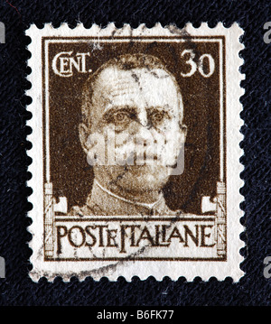 Victor Emmanuel III, König von Italien (1900-1946), Briefmarke, Italien Stockfoto