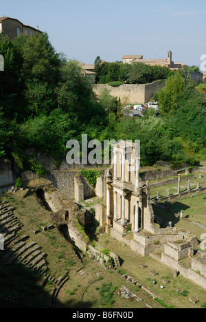 Volterra Toskana Italien 13:00 römische Amphitheater Ruinen Stockfoto
