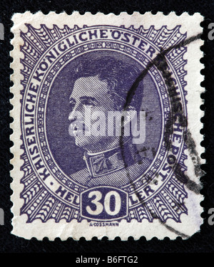 Karl Charles I (1916-1918), Kaiser von Österreich, Apostolischer König von Ungarn und König von Böhmen, Briefmarke, Österreich Stockfoto