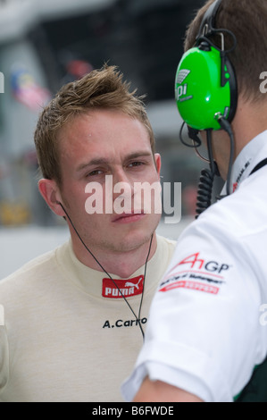 Adam Carroll von A1 Team Irland bei A1GP World Cup of Motorsport in Sepang, Malaysia Stockfoto