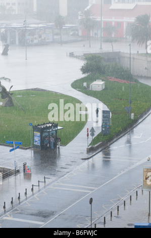 Blick vom Einkaufszentrum El Muelle während eines Gewitters Las Palmas der Hauptstadt von Gran Canaria, Kanarische Inseln-Spanien Stockfoto