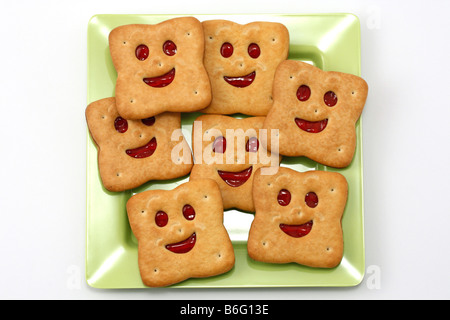 Lächelnde cookies Stockfoto