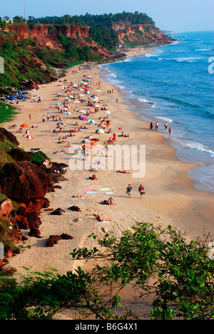 Reinwaschen Strand Varkala, Kerala, Indien Stockfoto