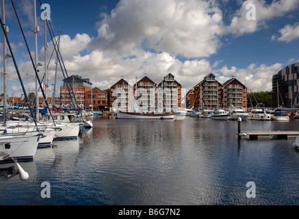 Ipswich Haven Marina & Boote in Suffolk Stockfoto