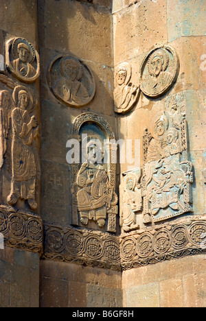 Der Vansee 10. Jahrhundert armenische Kirche des Heiligen Kreuzes, Reliefs an Fassade auf Akdamar Insel Stockfoto