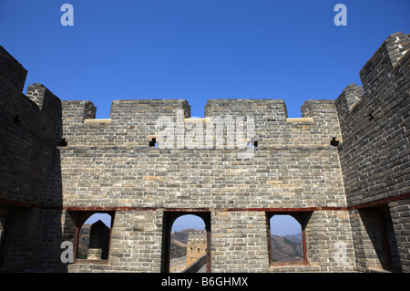 China Peking die chinesische Mauer Detail von Mauerwerk Stockfoto