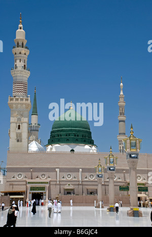 Die Moschee des Propheten Masjid al-Nabawi Medina Saudi Arabien Stockfoto