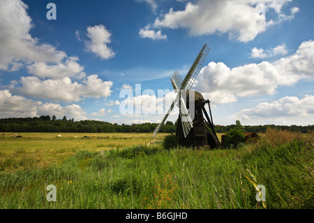 Die kultigen Herringfleet Windmühle am Herringfleet auf der Norfolk & Suffolk Broads, UK Stockfoto