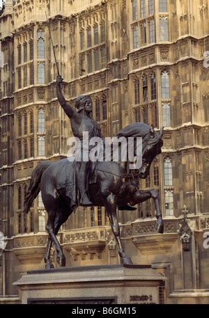 Richard I Löwenherz Statue, Westminster Stockfoto