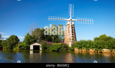 Hunsett Entwässerung Mühle am Fluss Ameise, Norfolk Broads Stockfoto