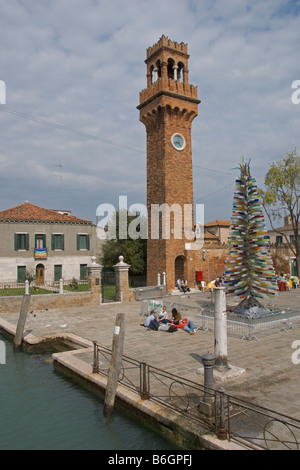 Murano Turm Fondamenta Daniele Manin dei Vetrai Venedig Italien Stockfoto