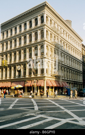 New York, The Haughwout, 488-92 Broadway, gusseiserne Gebäudefassade. Stockfoto