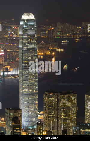 IFC-Blick auf Hong Kong vom Gipfel Stockfoto