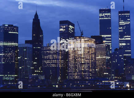 Constuction New Yorker Skyline, mit World Trade Center Gebäude stehen. Stockfoto