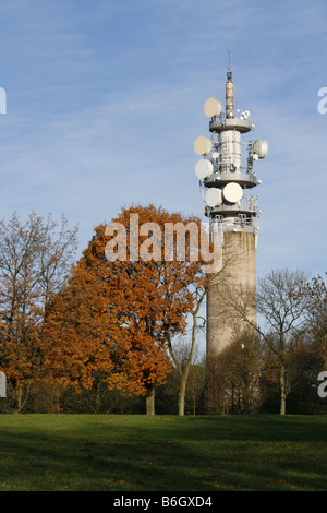 Kommunikation-Mast in Manchester, England. Stockfoto