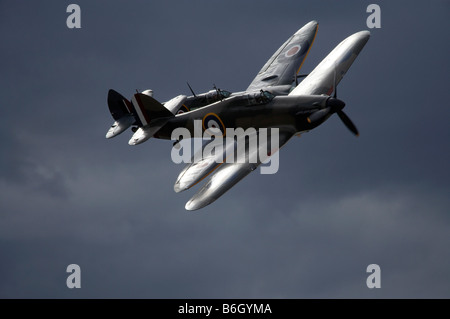 Hawker Hurricane und Supermarine Spitfire britische und alliierte Kampfflugzeuge des zweiten Weltkriegs Stockfoto