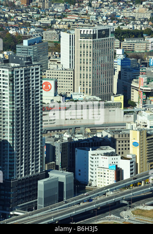 Yokohama Minato Mirai Luftbild Stockfoto