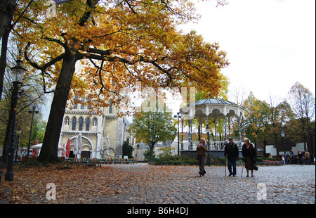 Munsterplein mit charakteristischen Musikpavillon im Herbst Roermond Limburg Niederlande Stockfoto