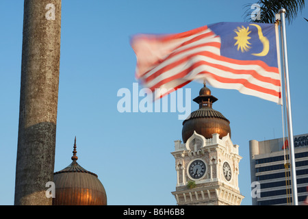 Sultan Abdul Samad Gebäude am Merdeka Square mit malaysische Flagge, Kuala Lumpur Stockfoto