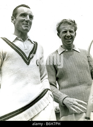 FRED PERRY auf der linken Seite und Donald Budge - Tennisspieler Stockfoto