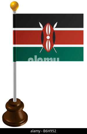Kenia-Flagge als marker Stockfoto
