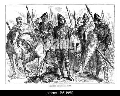 Norman Soldaten Schlacht von Hastings 1066 19. Jahrhundert Illustration Stockfoto