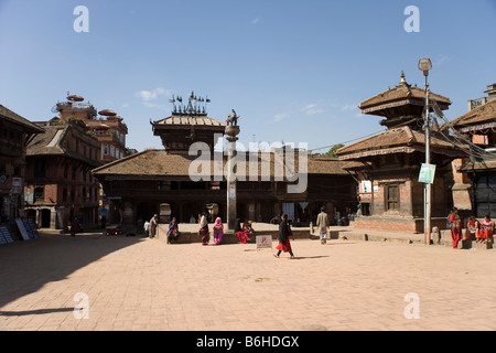 Dattatreya Tempel auf dem Tachupal Tole Platz in Bhaktapur, Kathmandu-Tal, Nepal Stockfoto