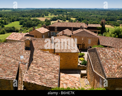 Französischen Dorf von Biron und französische Landschaft, Dordogne, Frankreich Stockfoto