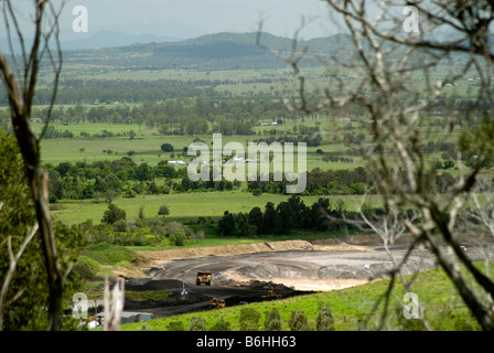 Offener Schnitt Kohle mir auf der Darling Downs, Queensland, Australien Stockfoto