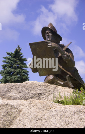 Skulptur von Fitz Henry Lane amerikanischen Meister Maler über Glocester Hafen Stockfoto