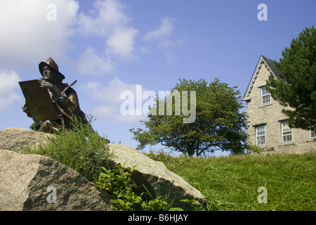 Skulptur von Fitz Hugh Lane amerikanischen Meister Maler über Glocester Harbor, MA Stockfoto