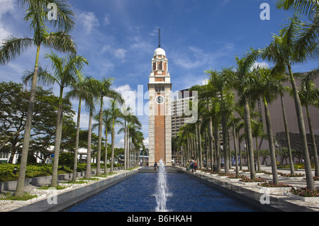 Ehemalige Kowloon Canton Railway Clock Tower auch bekannt als der Tsim Sha Tsui Clock Tower Kowloon Hong Kong Stockfoto