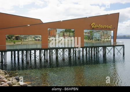 Restaurant am Lago Llanquihue, Puerto Varas, Chile Stockfoto