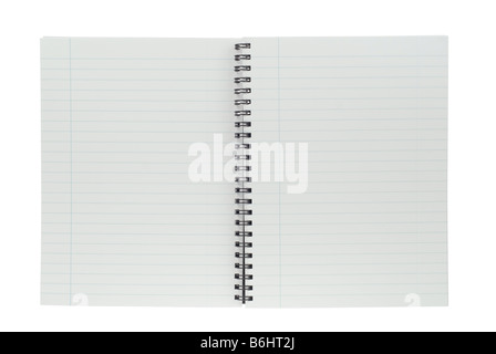 Spiral-Notizblock isoliert auf weißem Hintergrund Stockfoto