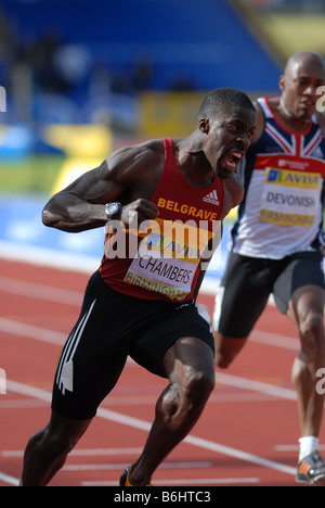 AVIVA SPORTLICHE MEISTERSCHAFTEN BIRMINGHAM 12. JULI 08 DWAIN CHAMBERS 100M HERRENFINALE Stockfoto