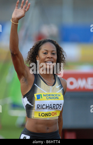 NORWICH UNION LONDON GRAND PRIX Leichtathletik KRISTALLPALAST 3. August 2007 400 m Frauen Sanya RICHARDS USA Stockfoto