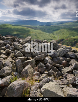 Die Aussicht vom Brough Law Blick talauswärts Ingram in der Northumberland National Park, England Stockfoto